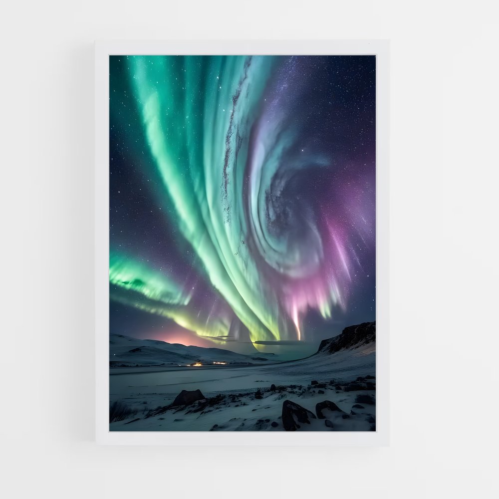 Poster magnifique Aurore boréale – affiche Univers (vue 3)